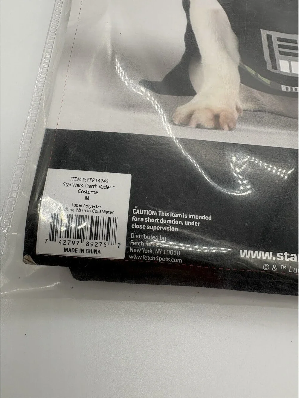 Star Wars Darth Vader Halloween Dog Costume Apparel Size Medium New Disney